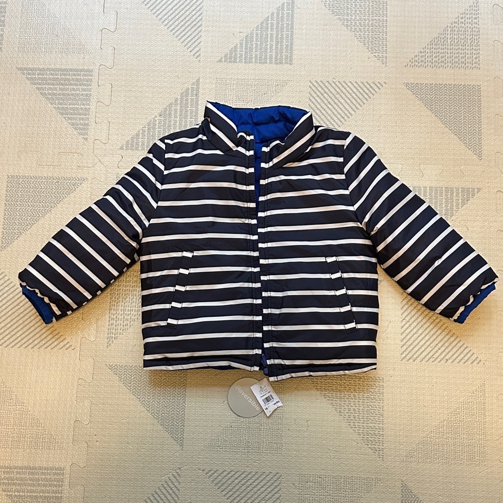 Reversible Striped Navy and White Kids Jacket